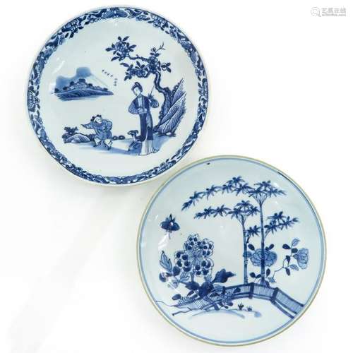 Two Blue and White Decor Plates