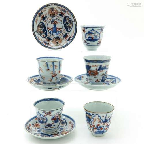 A Set of Imari Cups and Saucers