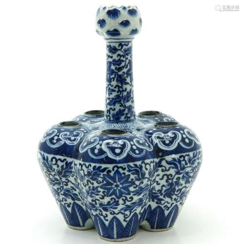 A Blue and White Decor Tulip Vase