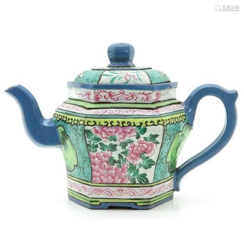 An Enamel Yixing Teapot