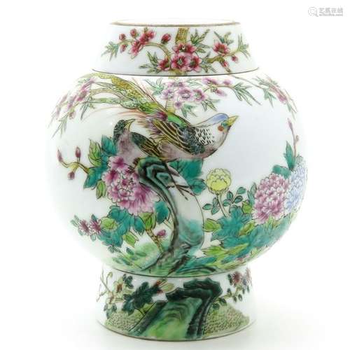 A Famille Rose Ginger Jar