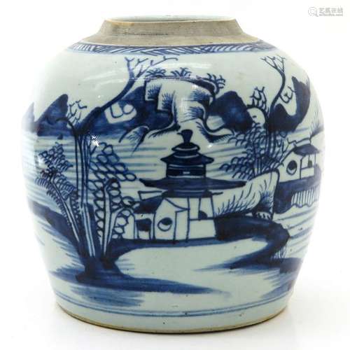 A Blue and White Ginger Jar