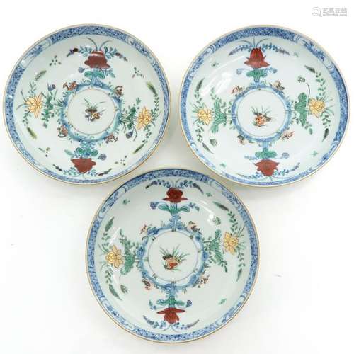 Three Doucai Decor Plates