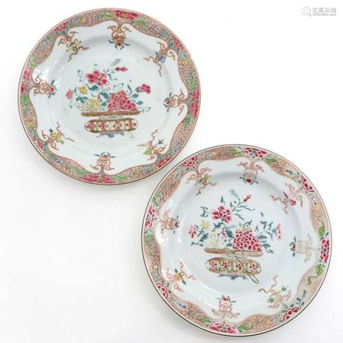 Two Famille Rose Decor Plates