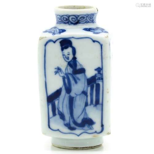 A Square Miniature Blue and White Vase