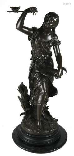 Hippolyte MOREAU: Woman - Bronze Sculpture