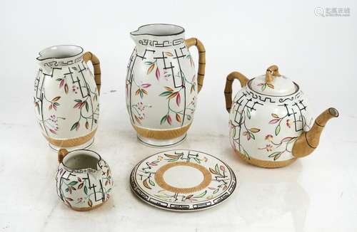 5-Pc. 19th C. English Majolica Tea Set