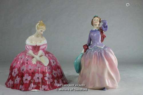 Two Royal Doulton figures: Blithe Morning HN 2021 and Victoria, HN 2471.