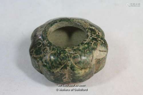 A small hardstone water holder carved as a flower.