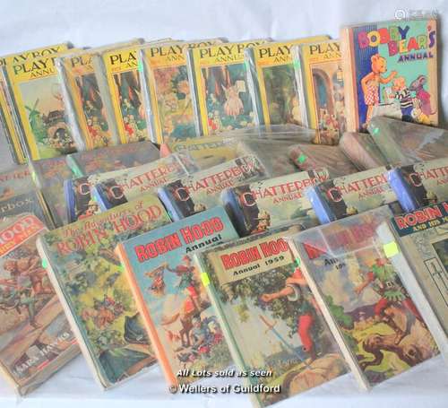 Playbox Annual 1922-1926, with some duplicates; Chatterbox Annuals, a quantity, Robin Hood Annuals