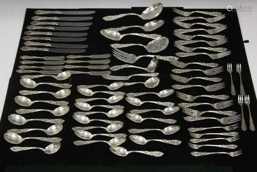 INTERNATIONAL STERLING SILVER FLATWARE, (74) PCS.