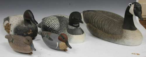 LOT OF (5) PAINTED CARVED DECOYS