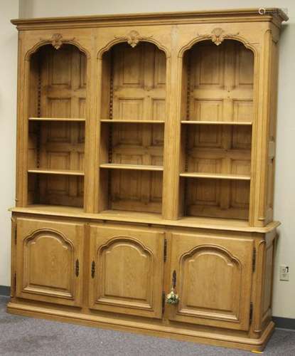 FRENCH 18TH-19TH C. RAISED PANEL OAK BOOKCASE