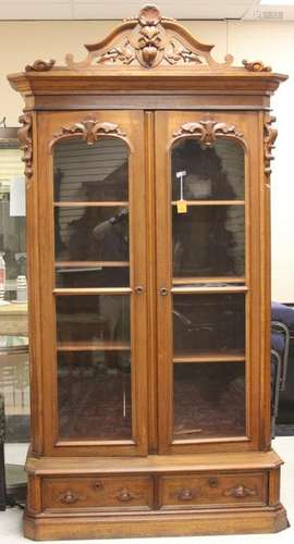 AMERICAN RENAISSANCE REVIVAL WALNUT BOOKCASE