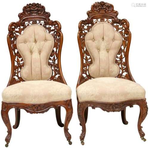 PAIR OF BELTER ROSEWOOD PARLOR CHAIRS