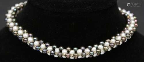 PEARL NECKLACE W/ 14KT CLASP W/ DIAMONDS