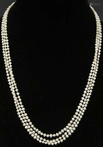 MIKIMOTO LADY'S STRAND OF PEARLS W/ 14KT CLASP