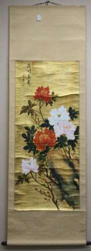 JAPANESE  PAINTING ON SCROLL PAPER