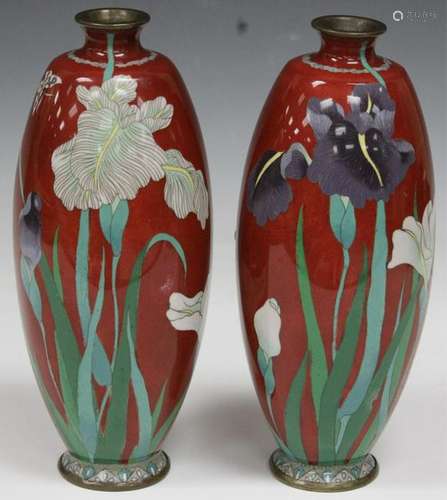 PAIR OF VINTAGE JAPANESE CLOISONNE VASES