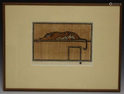 ELIZABETH NORTON, FRAMED WOODCUT PRINT, 1922