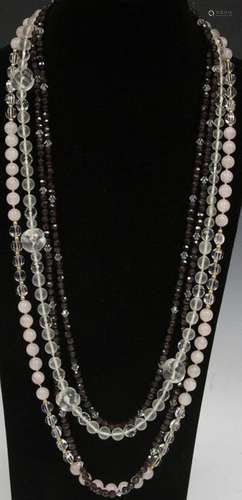 LOT OF (3) VINTAGE BEADED NECKLACES