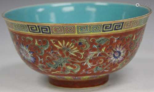 CHINESE ENAMELED BOWL, 6 3/4