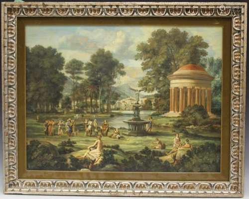 T. RIPP, OIL ON BOARD, LANDSCAPE W/ FIGURES