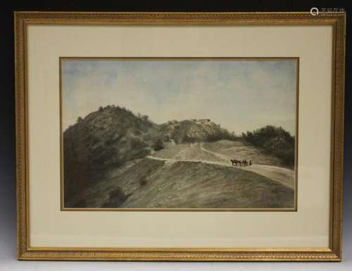 PASTEL ON PAPER, MOUNT HAMILTON, SIGNED TALCOTT