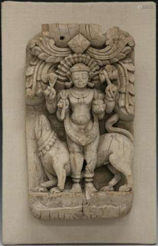 LORD SHIVA, SOUTH INDIA WOOD CARVING, 19TH C.
