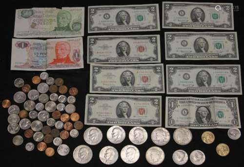 LOT OF ASSORTED U.S. & ARGENTINE CURRENCY