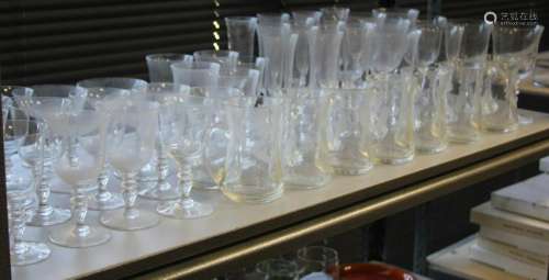 SHELF LOT OF GLASS WARE INCL. (40+) PIECES