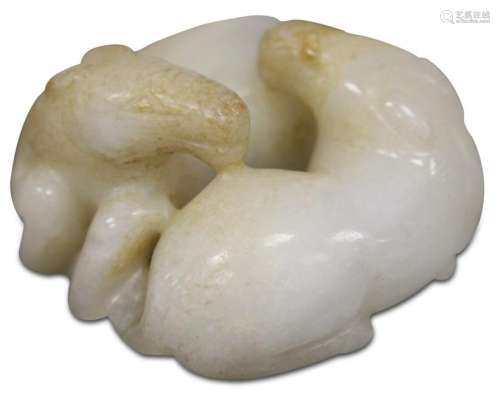 CHINESE JADE CARVING OF HORSES