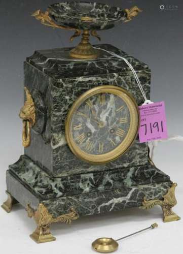 FRENCH MARBLE MANTEL CLOCK, 12