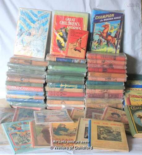 Two boxes of children's annuals, Wonder Books, etc.