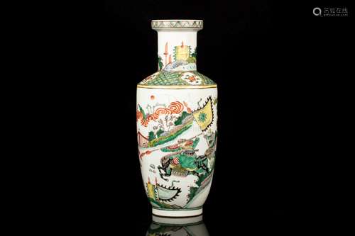 WUCAI 'WARRIORS' BOTTLE VASE