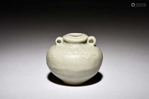 CELADON GLAZED AND IMPRESSED 'DRAGON' WASHER