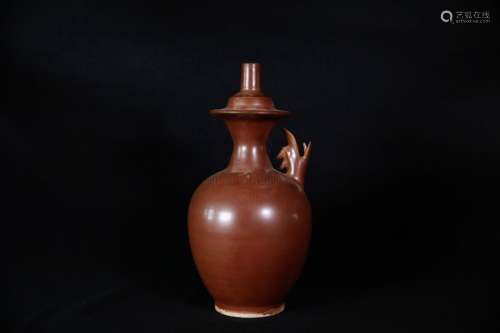 MONOCHROME BROWN GLAZED 'DRAGON' VASE