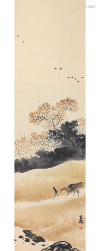 GAO QIPEI: INK AND COLOR ON PAPER PAINTING 'TRAVEL'