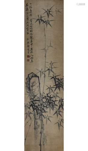 ZHENG BANQIAO: INK ON PAPER PAINTING 'BAMBOO'