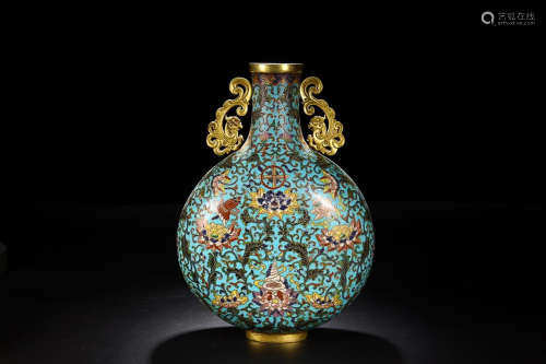 QIANLONG MARK CLOISONNE VASE