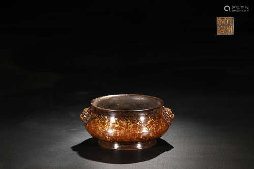 BRONZE CENSER WITH GOLD