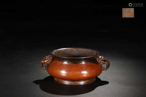 BRONZE ELEPHANT EAR CENSER