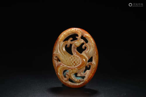 ANCIENT JADE ORNAMENT WITH PHOENIX PATTERN
