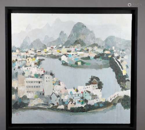 Chinese Western Painting Signed By Wu Guanzhong