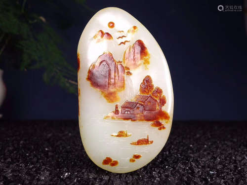 HETIAN JADE LANDSCAPE CARVING