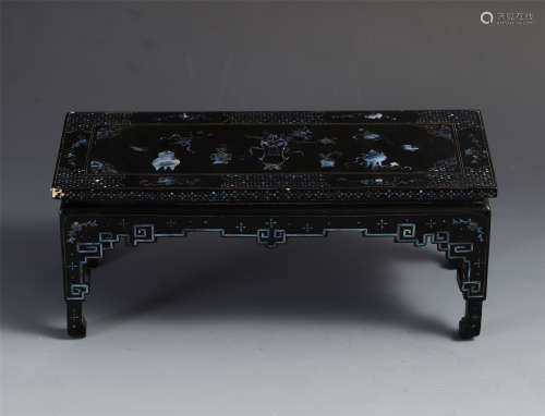 CHINESE MOTHER OF PEARL INLAID LACQUER LOW TABLE