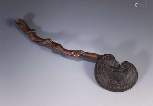 CHINESE WOOD LINGCHI RUYI SCEPTER