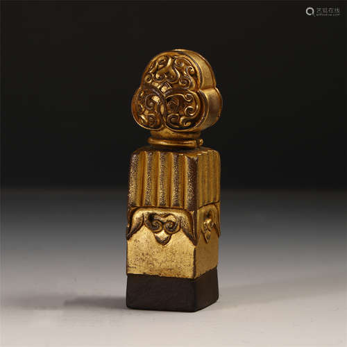 TIBETAN GILT BRONZE OFFICIAL SEAL