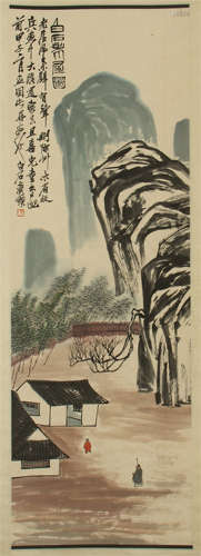 CHINESE SCROLL PAINTING OF MOUNTAIN VIEWS