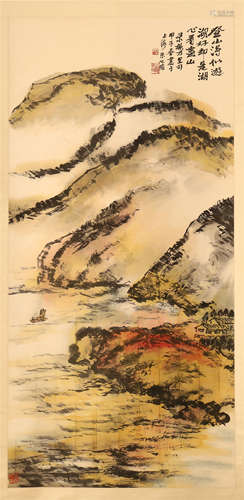 CHINESE SCROLL PAINTING OF MOUNTAIN VIEWS